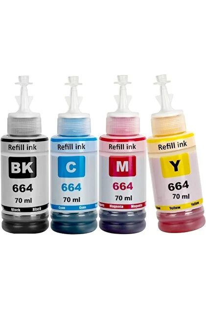 Epson Muadil 664 L382,l386,l3050,l3060,l3070,l565 4 Renk Mürekkep Seti T6642 BTF